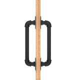 2Pcs Sliding Barn Door Handle 14 inch 36cm Industrial Pipe Door Pull Handle, Grab Bar, Towel Bar - Rear View