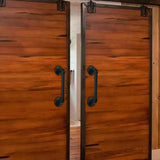 2Pcs Sliding Barn Door Handle 14 inch 36cm Industrial Pipe Door Pull Handle, Grab Bar, Towel Bar - Close-Up Angle