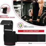 Pair Weight Lifting Hooks Straps Grip Wrist Wrap Support Powerlifting Deadlift Pull Up - Side View