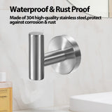 2 Pcs Wall Mount Bathroom Towel Hooks Holder Cloth Hanger Hook Kitchen Door Hanger Brushed Nickel - Side View