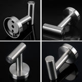 2 Pcs Wall Mount Bathroom Towel Hooks Holder Cloth Hanger Hook Kitchen Door Hanger Brushed Nickel - 45-Degree Angle