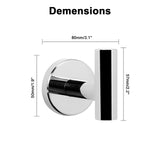 2 Pcs Wall Mount Bathroom Towel Hooks Holder Cloth Hanger Hook Kitchen Door Hanger Poliched Chrome - Top-Down View