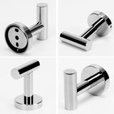 2 Pcs Wall Mount Bathroom Towel Hooks Holder Cloth Hanger Hook Kitchen Door Hanger Poliched Chrome - 45-Degree Angle