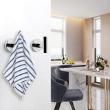 2 Pcs Wall Mount Bathroom Towel Hooks Holder Cloth Hanger Hook Kitchen Door Hanger Poliched Chrome - Close-Up Angle