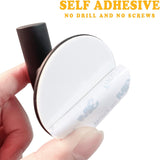 Set of 2 Heavy-Duty Self-Adhesive Towel Hooks for Bathroom - Black Wall-Mounted Cloth Hangers - Close-Up Angle