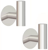 Self-Adhesive Heavy-Duty Brushed Nickel Towel Hooks - 2 Pack Wall-Mounted Cloth Hangers for Bathroom and Home