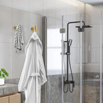 2 Pcs Wall Mount Self Adhesive Bathroom Towel Hooks Holder Cloth Hanger Hook Door Hanger Gold, image 4