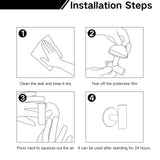 Gold Heavy-Duty Self-Adhesive Wall Hooks - 2 Pack for Towel and Cloth Hanging in Bathrooms and Doors - Rear View