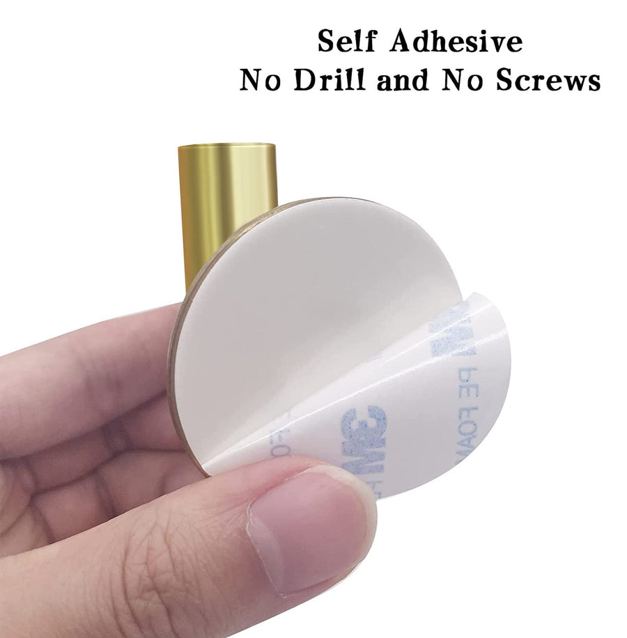 2 Pcs Wall Mount Self Adhesive Bathroom Towel Hooks Holder Cloth Hanger Hook Door Hanger Gold, image 8