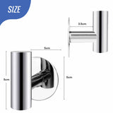 Set of 2 Heavy Duty Self-Adhesive Chrome Wall Hooks for Towels and Clothes in Bathroom and Home - Side View