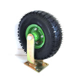 10Inch Fixed Castor Caster Pneumatic Tyres Tyre  Wheel Trolley Cart Wheelbarrow - Front View