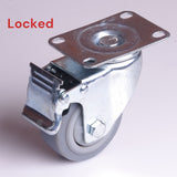 3 inch Heavy Duty Caster Wheels Swivel with Brake Locking Casters Castor Wheels Cart Furniture Workbench - Front View