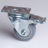 3 inch Heavy Duty Caster Wheels Swivel with Brake Locking Casters Castor Wheels Cart Furniture Workbench - Side View
