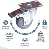 3 inch Heavy Duty Caster Wheels Swivel with Brake Locking Casters Castor Wheels Cart Furniture Workbench - Rear View