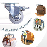 3 inch Heavy Duty Caster Wheels Swivel with Brake Locking Casters Castor Wheels Cart Furniture Workbench - Close-Up Angle