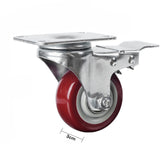 3 inch Heavy Duty Casters Lockable Caster Wheel Swivel Casters Castor with Brakes for Furniture and Workbench Cart - Side View