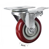 4 inch Heavy Duty Casters Lockable Caster Wheel Swivel Casters Castor with Brakes for Furniture and Workbench Cart - Low Angle