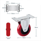 4 inch Heavy Duty Fixed Caster Casters Wheels Castor for Furniture and Workbench Cart - Front View