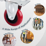 4 inch Heavy Duty Fixed Caster Casters Wheels Castor for Furniture and Workbench Cart - Side View