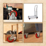 4 inch Heavy Duty Fixed Caster Casters Wheels Castor for Furniture and Workbench Cart - Rear View