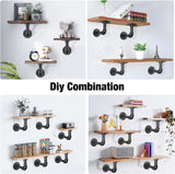4PCS Pipe Floating Shelf Bracket Industrial Pipe Shelf Bracket Mounting Bracket Storage Racks Decor - Side View