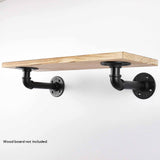 4PCS Pipe Floating Shelf Bracket Industrial Pipe Shelf Bracket Mounting Bracket Storage Racks Decor - Rear View