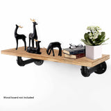 4PCS Pipe Floating Shelf Bracket Industrial Pipe Shelf Bracket Mounting Bracket Storage Racks Decor - Close-Up Angle