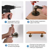 4PCS Pipe Floating Shelf Bracket Industrial Pipe Shelf Bracket Mounting Bracket Storage Racks Decor Bronze - Rear View