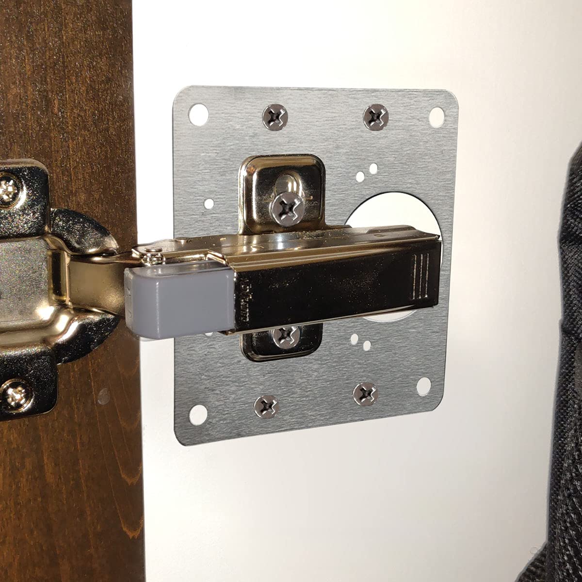 Durable Stainless Steel Hinge Repair Bracket Set - 4 Pieces with Mounting Screws