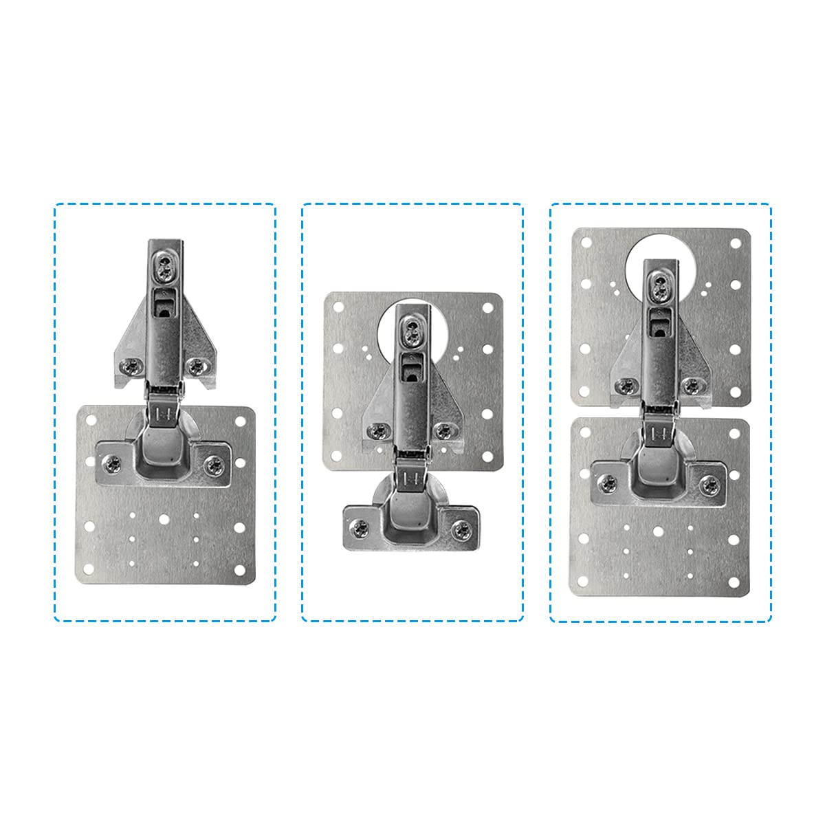 Durable Stainless Steel Hinge Repair Bracket Set - 4 Pieces with Mounting Screws