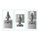Durable Stainless Steel Hinge Repair Bracket Set - 4 Pieces with Mounting Screws - Side View