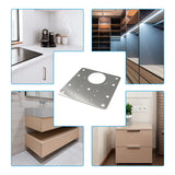 Durable Stainless Steel Hinge Repair Bracket Set - 4 Pieces with Mounting Screws - Close-Up Angle