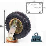 4x 8 Inch Castor Caster 2x swivel 2x fixed Pneumatic Tyres Wheels  Trolley Cart Wheelbarrow - Side View