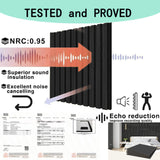 4 Pcs 60cm x 60cm Wall Panel Wood Slat Acoustic Panels Sound Absorbing Proof Panel for Wall Ceiling Decorative Black - Side View