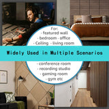 4 Pcs 60cm x 60cm Wall Panel Wood Slat Acoustic Panels Sound Absorbing Proof Panel for Wall Ceiling Decorative Oak - Rear View