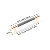 Gold Solid Modern Design Furniture Kitchen Cabinet Handles Drawer Bar Handle Pull 128mm - Front View