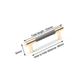 Gold Solid Modern Design Furniture Kitchen Cabinet Handles Drawer Bar Handle Pull 96mm - Front View