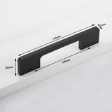 Slim Design Kitchen Cabinet Handles Drawer Bar Handle Pull Black 128MM - Front View