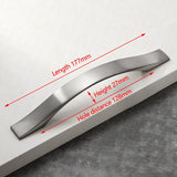 128mm Brushed Silver Furniture Kitchen Bathroom Cabinet Handles Drawer Bar Handle Pull Knob - Front View