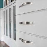 128mm Brushed Silver Furniture Kitchen Bathroom Cabinet Handles Drawer Bar Handle Pull Knob - Side View