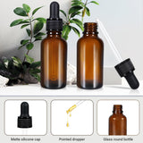 5-Pack 50ml Amber Glass Dropper Bottles - Perfect for Essential Oils and Travel Use - Front View