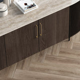 192mm Polished gold Furniture Kitchen Bathroom Cabinet Handles Drawer Bar Handle Pull Knob - Low Angle