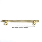 Gold Solid Zinc Kitchen Cabinet Handles Drawer Bar Handle Pull 128mm - Side View
