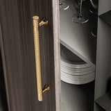 Gold Solid Zinc Kitchen Cabinet Handles Drawer Bar Handle Pull 128mm - Rear View