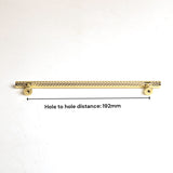 Gold Solid Zinc Kitchen Cabinet Handles Drawer Bar Handle Pull 192mm - Front View