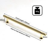 Gold Solid Zinc Kitchen Cabinet Handles Drawer Bar Handle Pull 192mm - Top-Down View