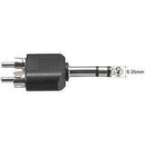 6.35mm Mono Male to Dual RCA Male Audio Splitter Adapter - Front View