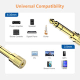 3.5mm Stereo Female to 6.35mm Male  Stereo Audio Jack Adapter for Aux Cable Guitar Amplifier Headphone - 45-Degree Angle