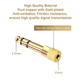 3.5mm Stereo Female to 6.35mm Male  Stereo Audio Jack Adapter for Aux Cable Guitar Amplifier Headphone - Rear View
