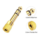 3.5mm Stereo Female to 6.35mm Male  Stereo Audio Jack Adapter for Aux Cable Guitar Amplifier Headphone - Close-Up Angle